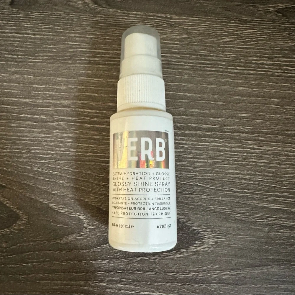 Verb Glossy Shine Spray Heat Protection 1 oz Travel Mini